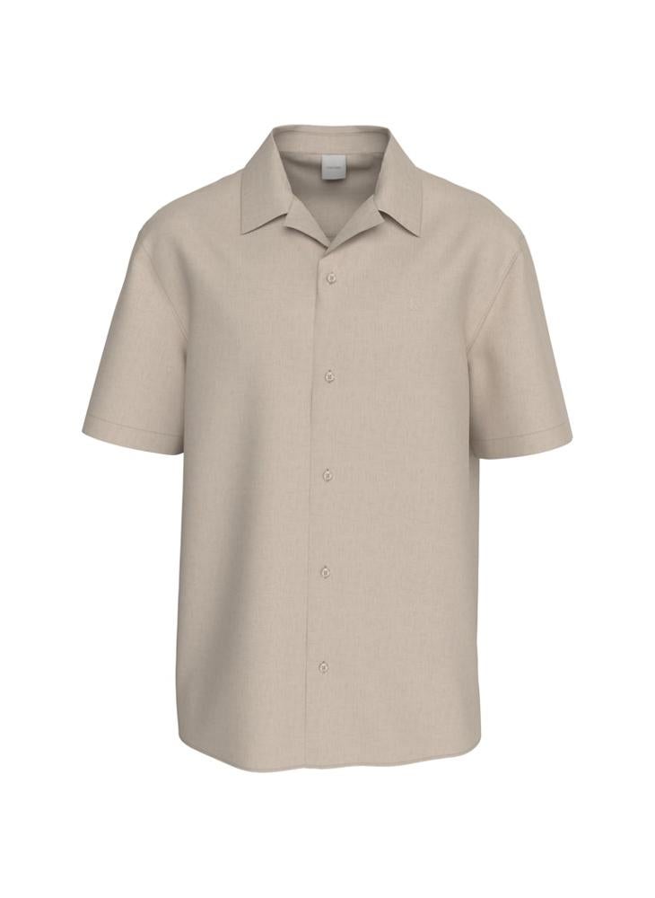 CALVIN KLEIN Linen Blend Short Sleeve Shirt - Image 5